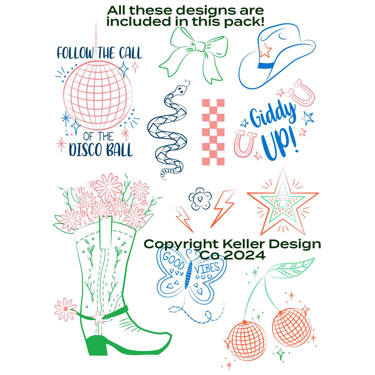 Stick and Stitch Water Soluble Stabilizer Disco Cowgirl DIY designs