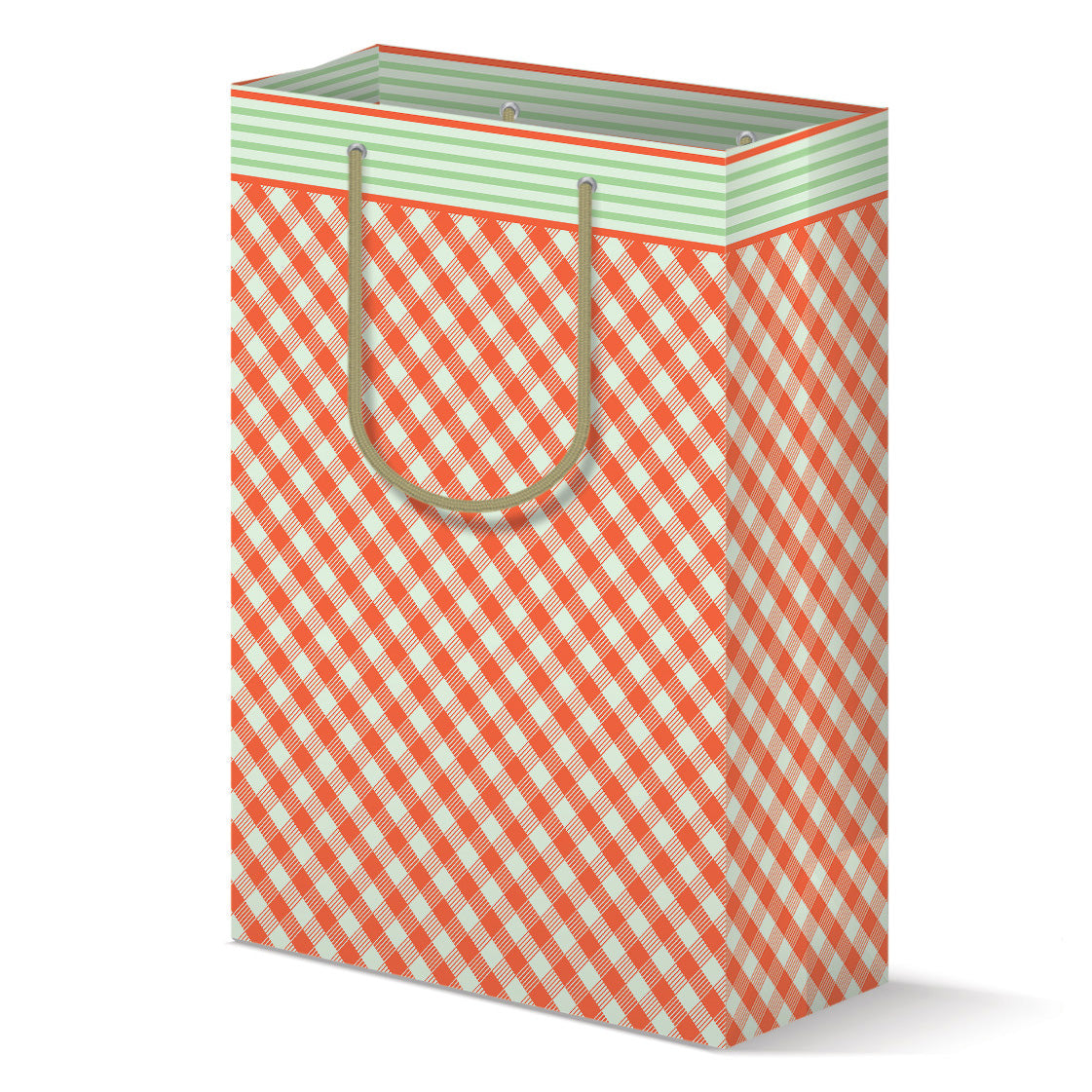 Tomato and Mint Buffalo Check Pattern-Gift Bag