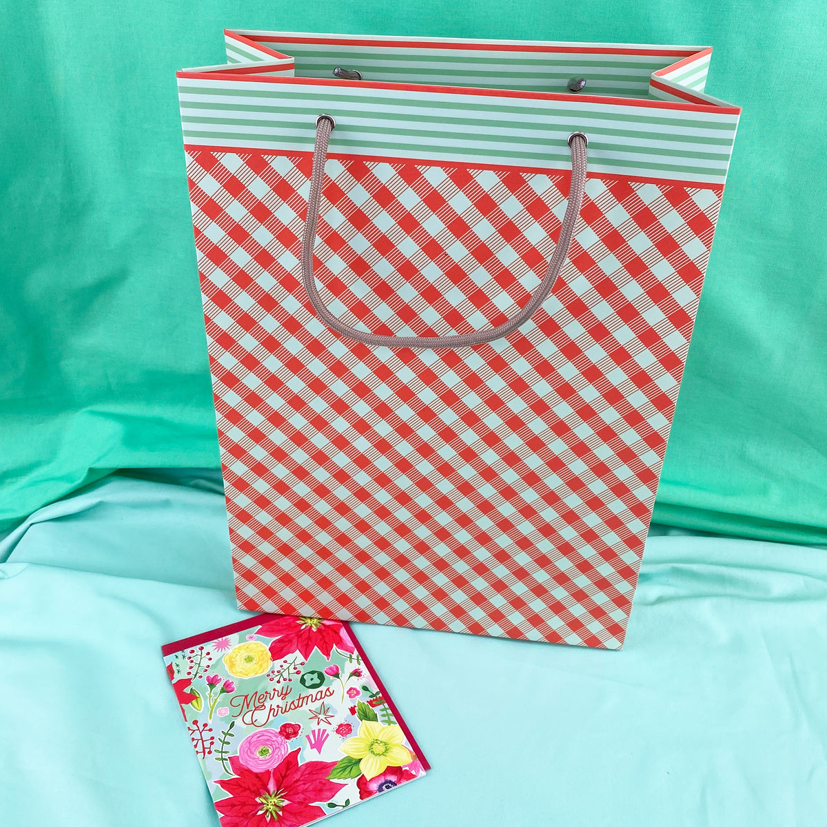 Tomato and Mint Buffalo Check Pattern-Gift Bag