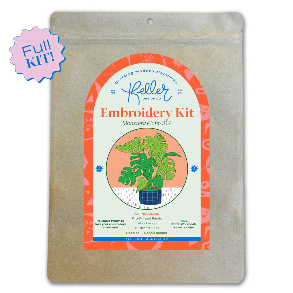 succulent embroidery kit Monstera Plant Embroidery Kit