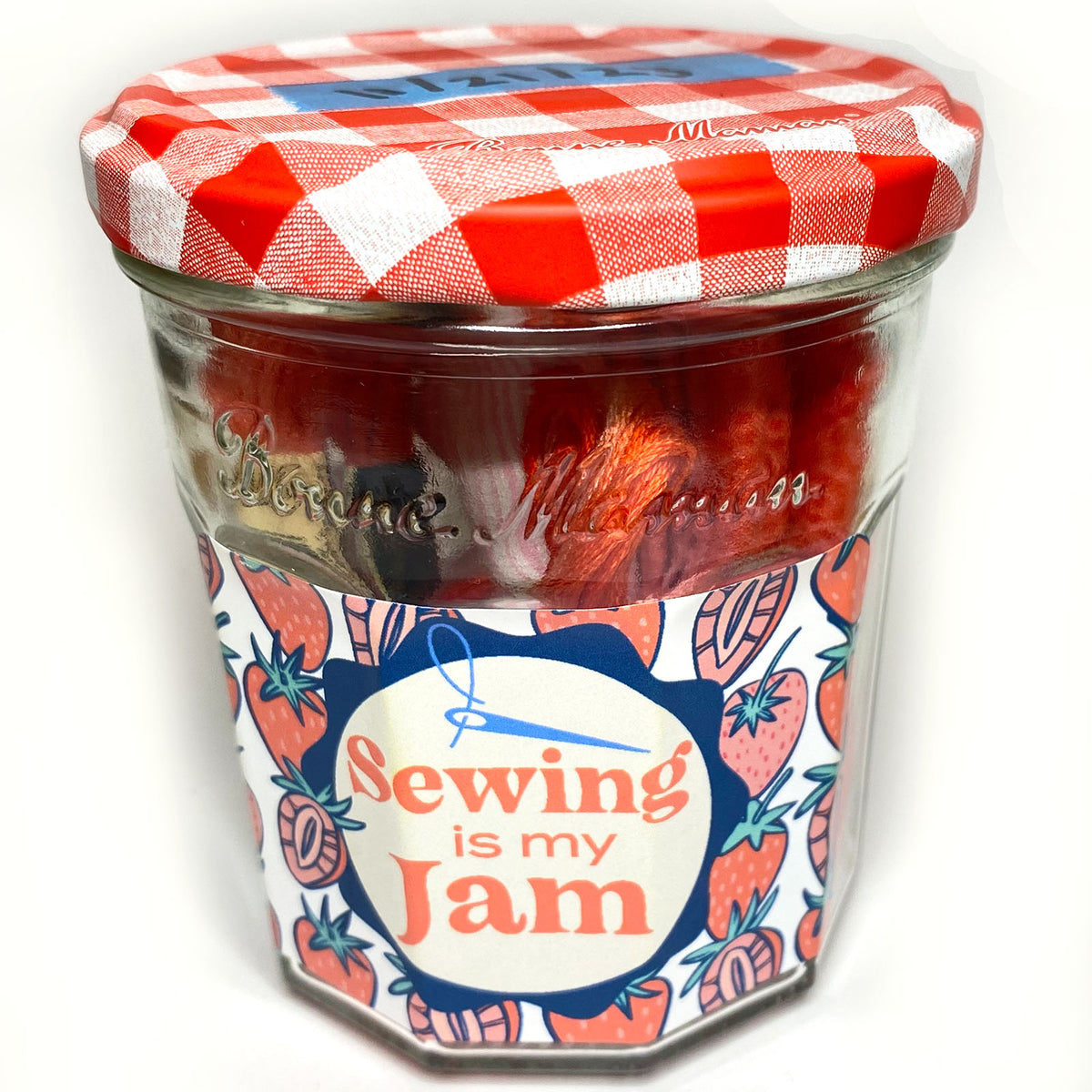 Sewing is My Jam Jar-Red Strawberry