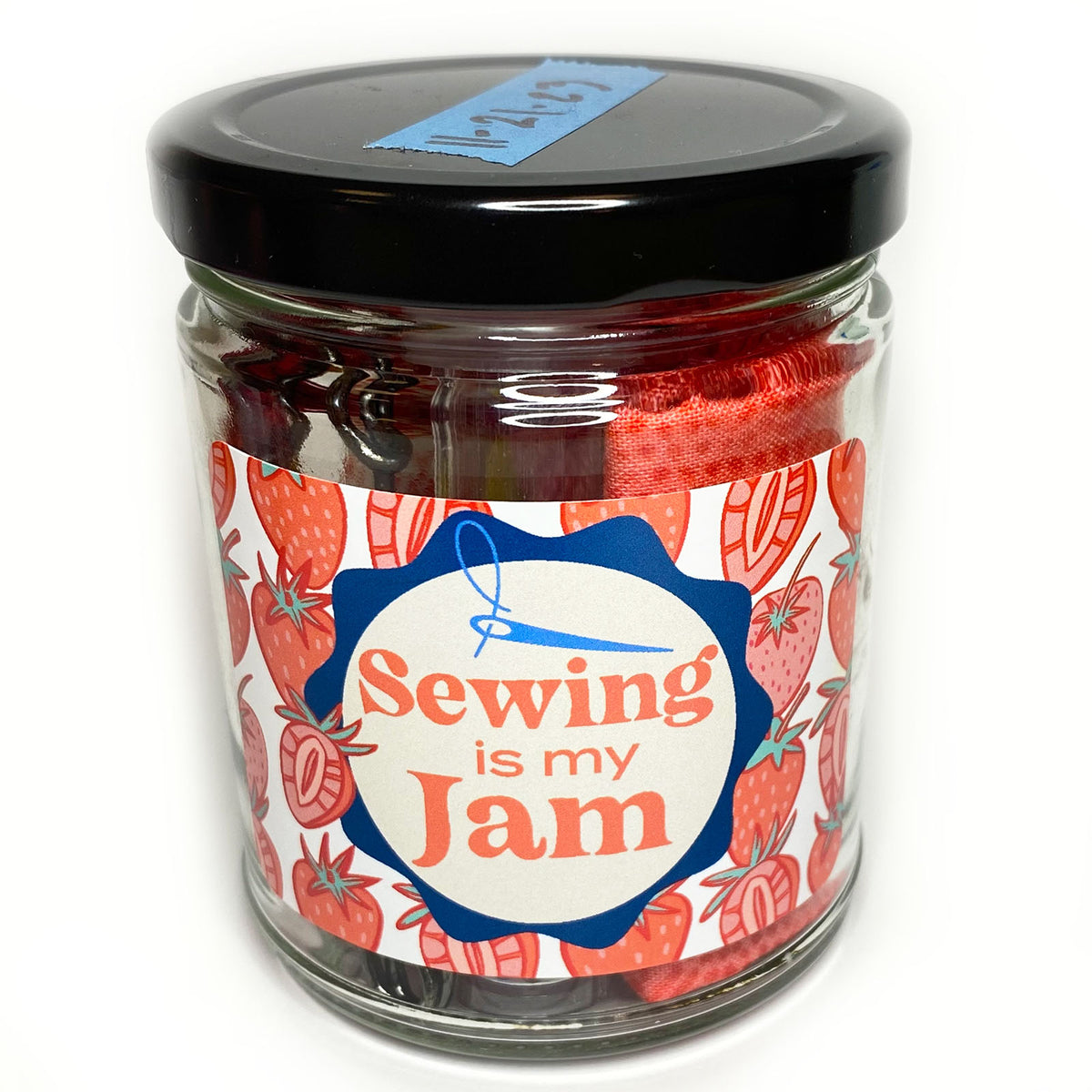 Sewing is My Jam Jar-Red Strawberry