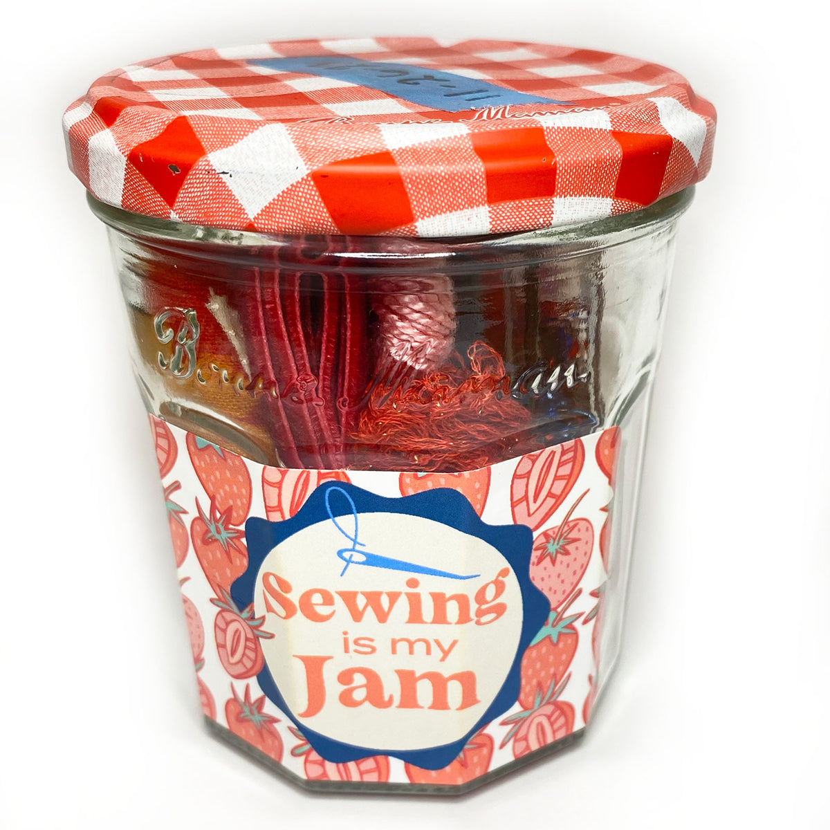 Sewing is My Jam Jar-Red Strawberry