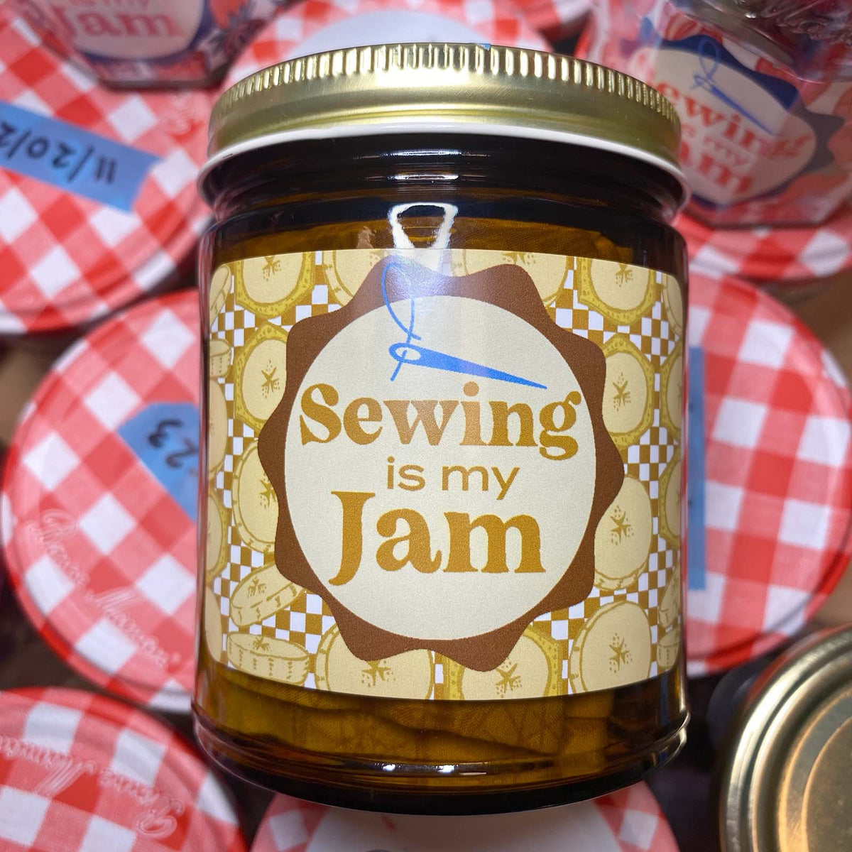 Sewing is My Jam Jar-Yellow/Banana