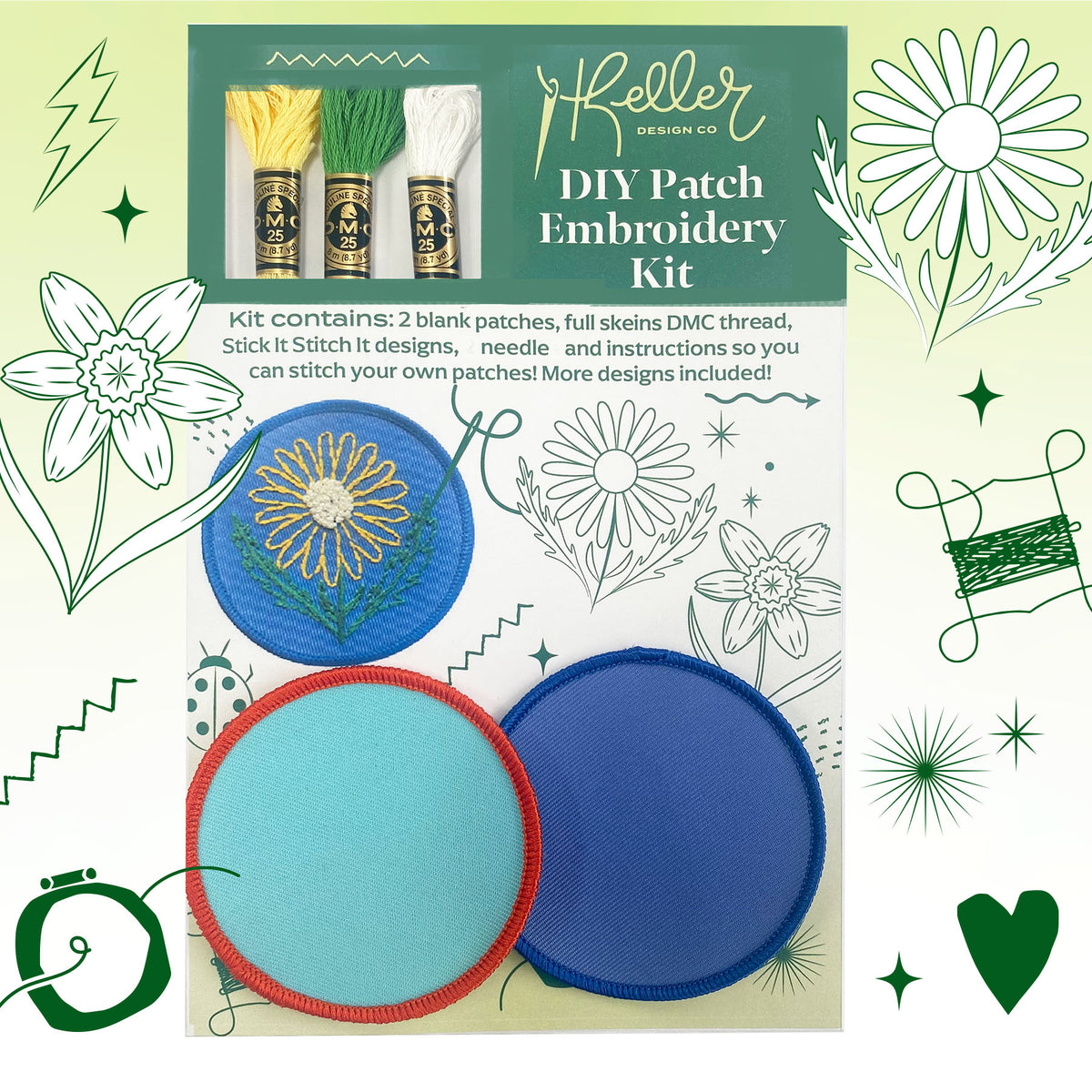 DIY Embroidery Patch Kit-Floral Pack - PREORDER!