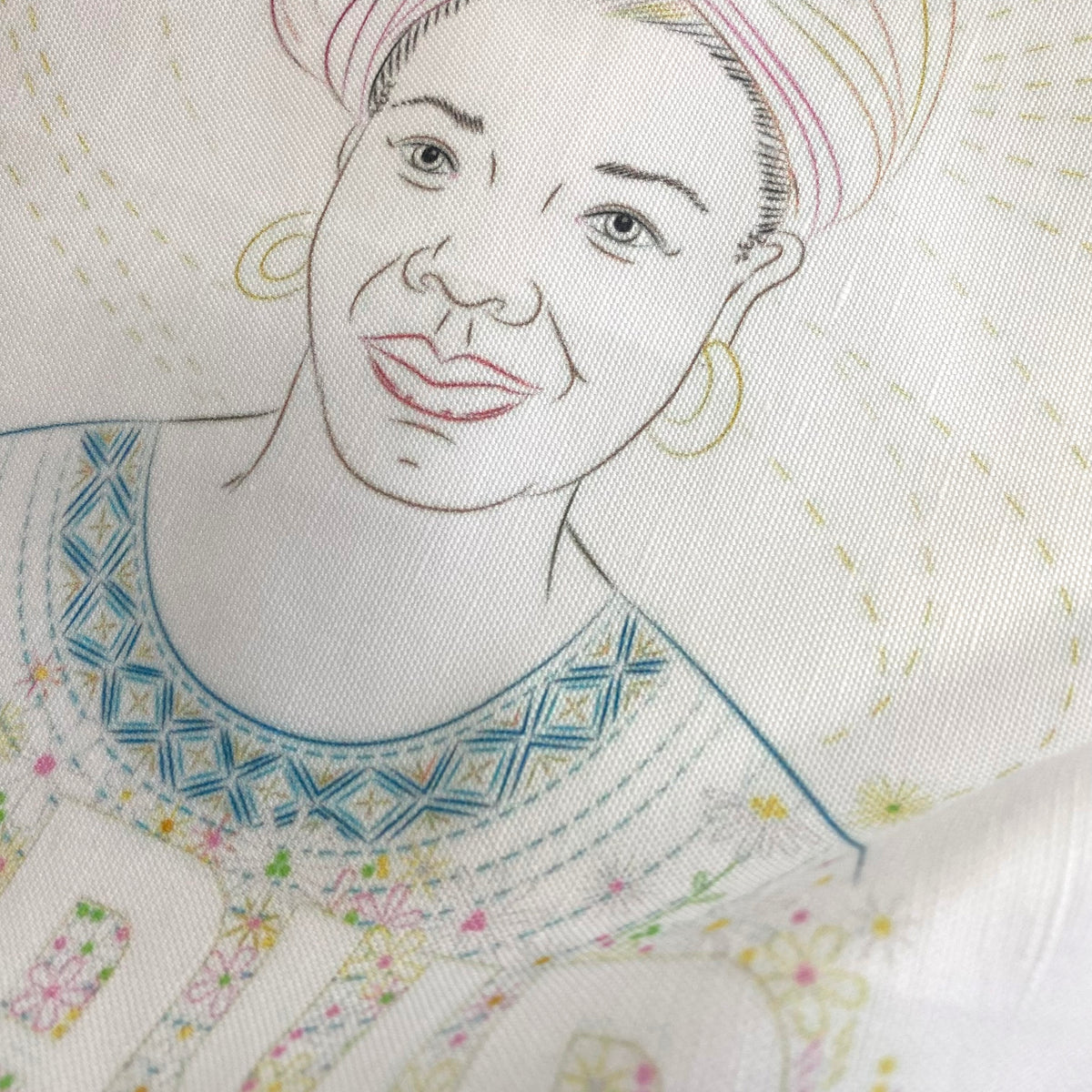 Maya Angelou Printed Fabric Pattern and PDF Embroidery Download