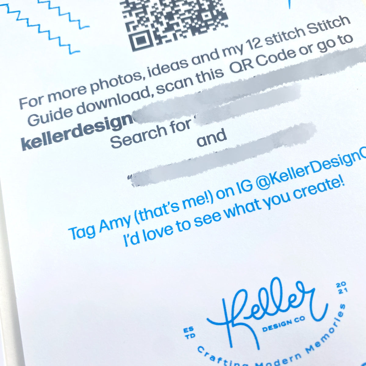 Promotional text for Keller Design Co. with a QR code and contact information.