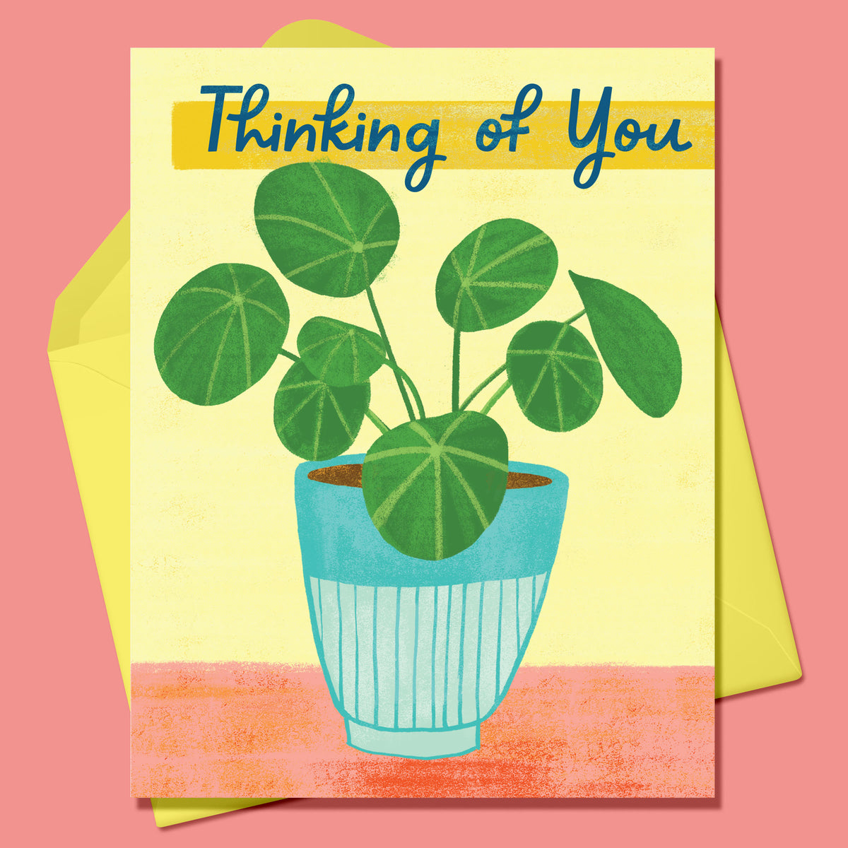 Boxed Set of 8 Cards-Thinking of You Pilea Plant Greeting Cards