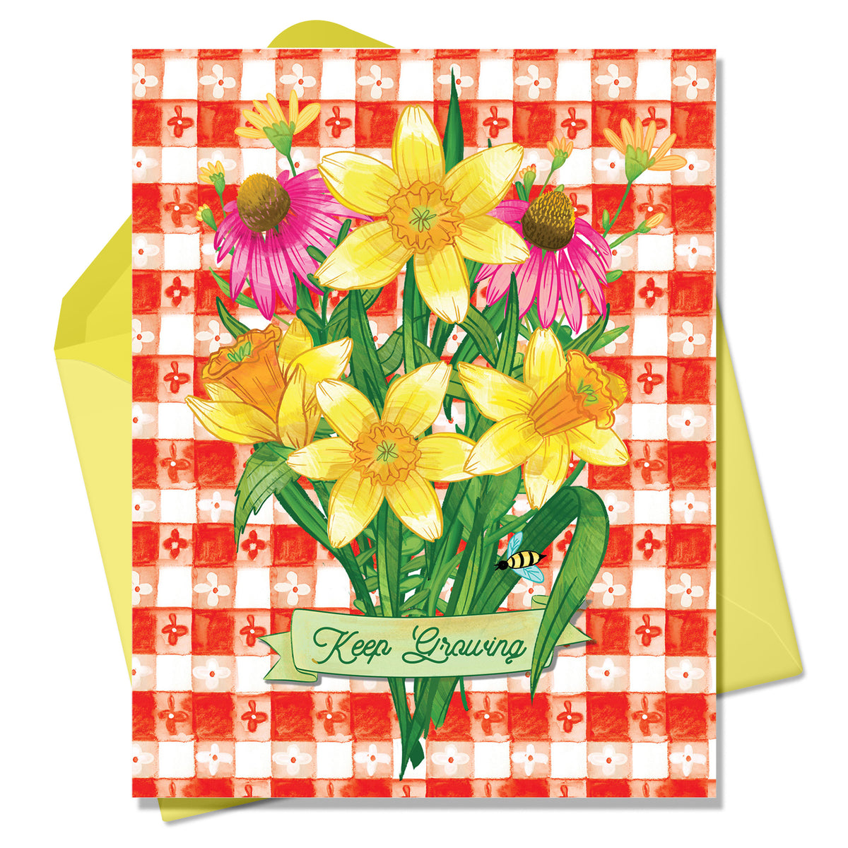 Keep Growing Daffodil Bouquet Greeting Card