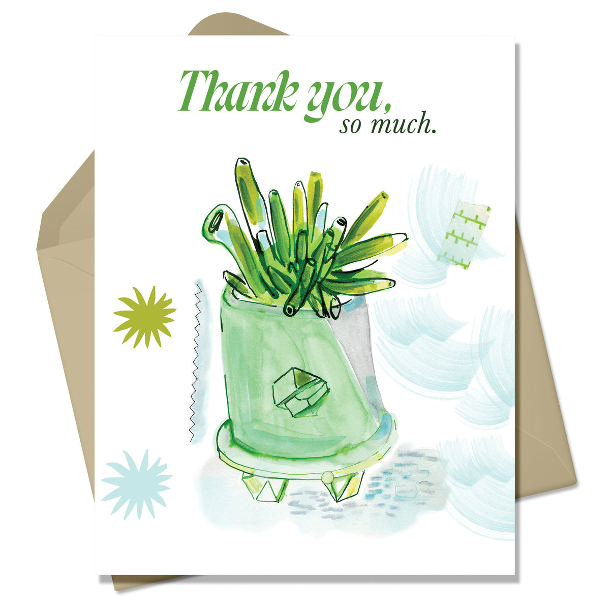 succulent greeting cards Thank You Succulent Greeting Card