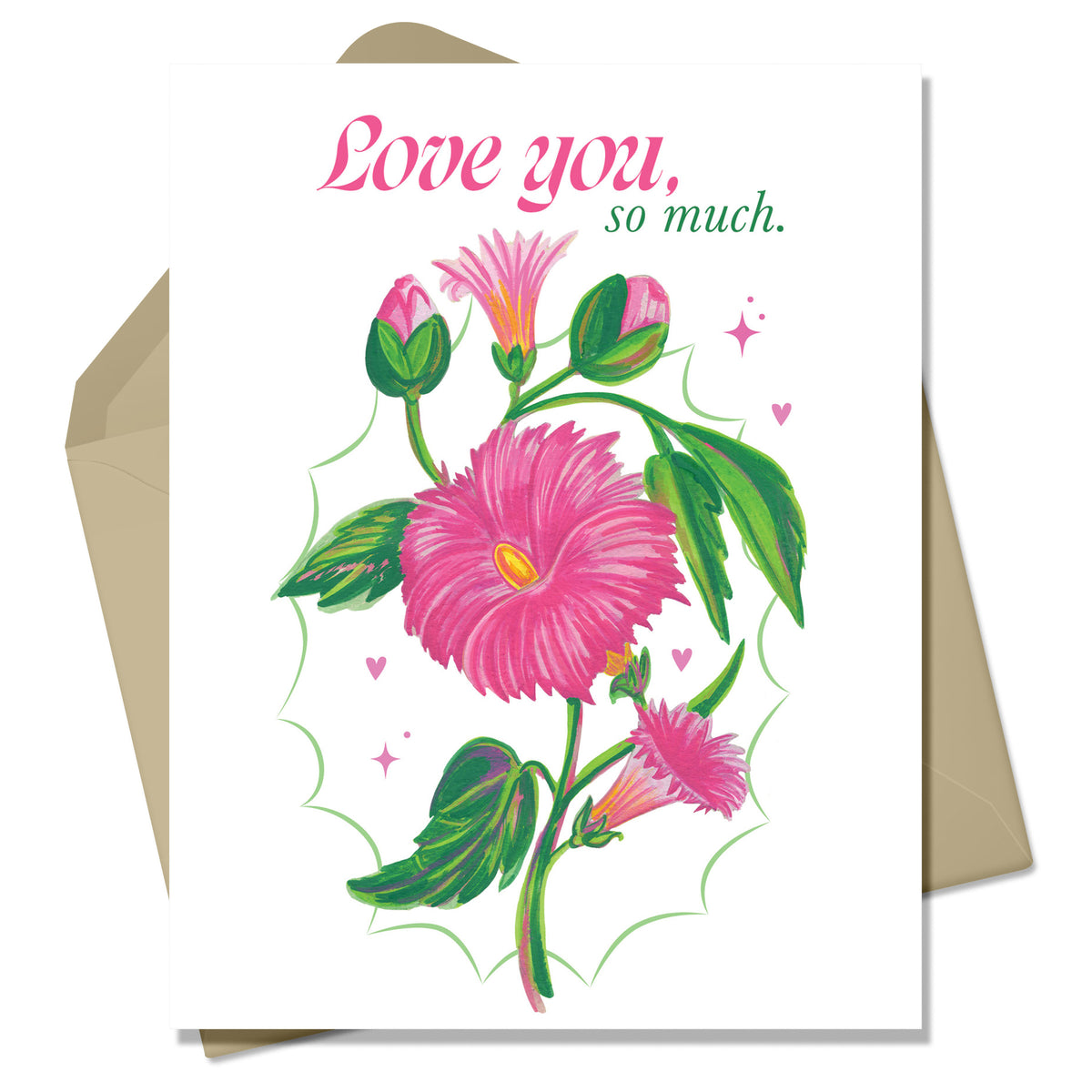 Love You, So Much Rose Greeting Card