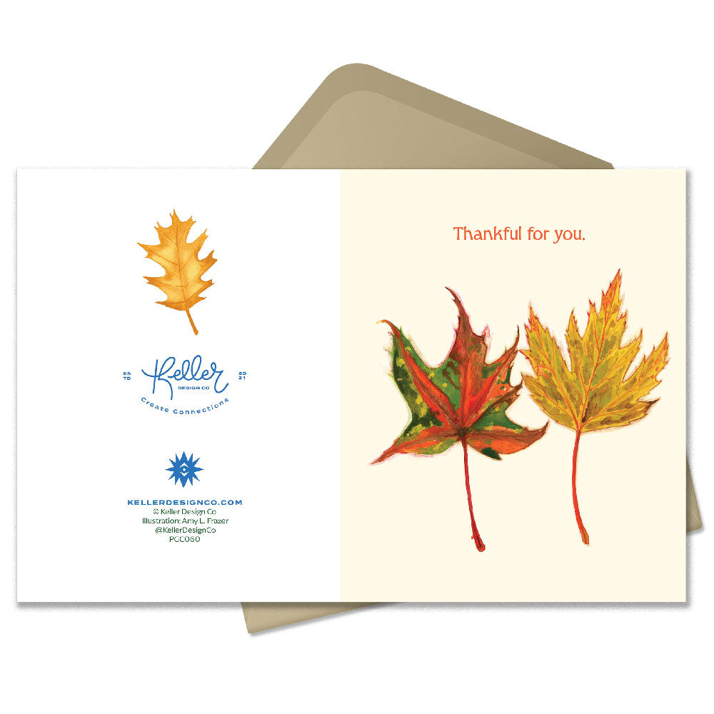 Thankful for you. Fall Leaves Thank You- A2 Greeting Card