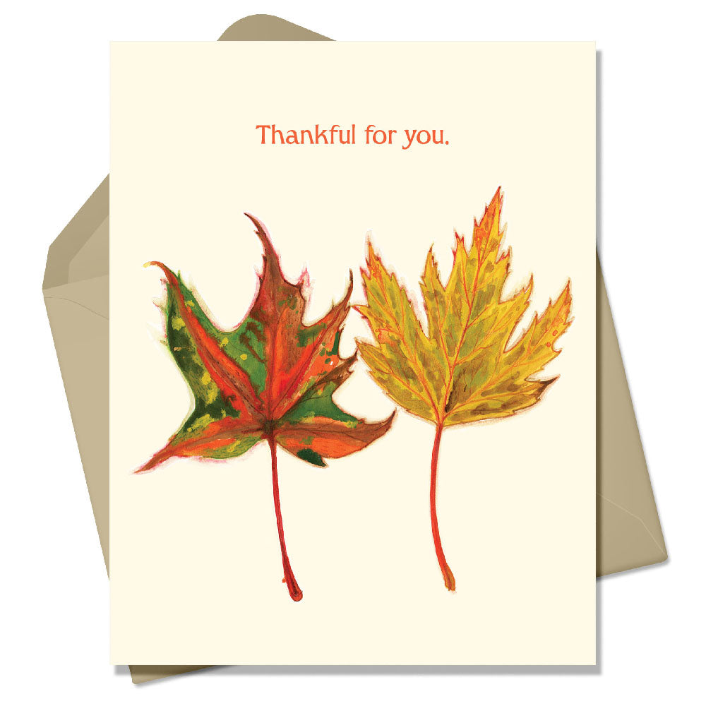 Thankful for you. Fall Leaves Thank You- A2 Greeting Card