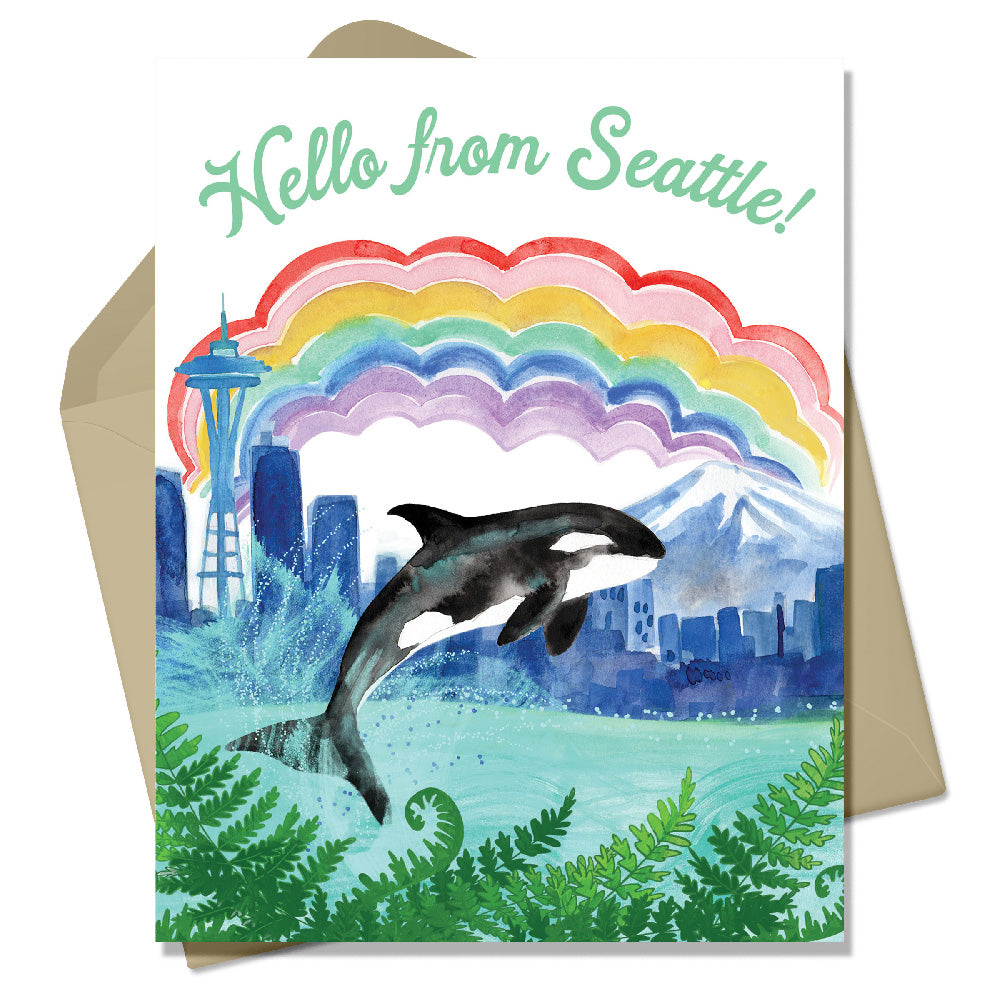 Hello from Seattle Washington A2 Greeting Card
