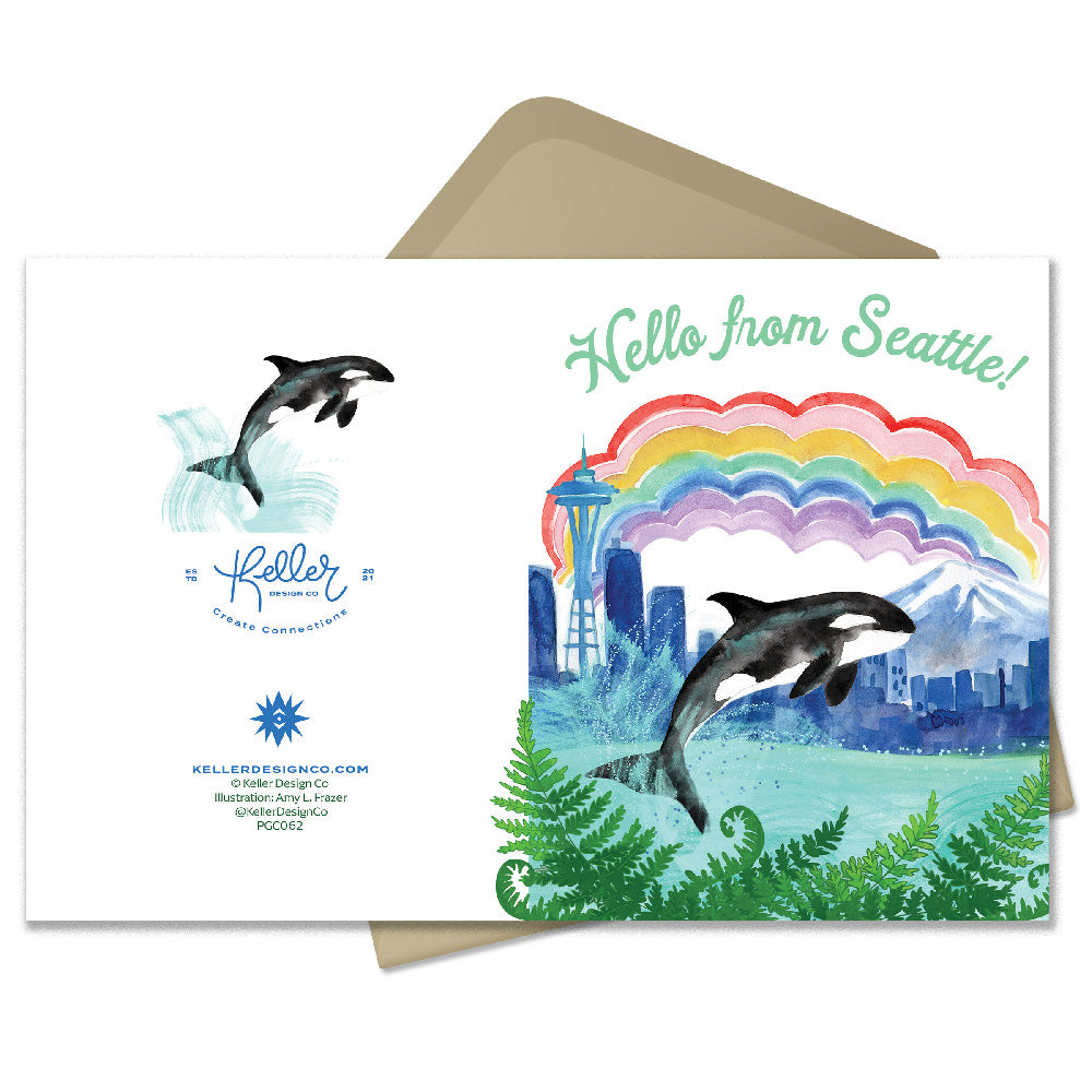 Hello from Seattle Washington A2 Greeting Card