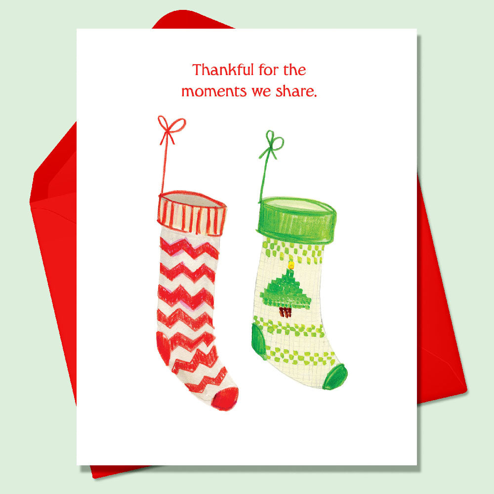 Thankful for the Moments we Share Christmas Holiday A2 Greeting Card