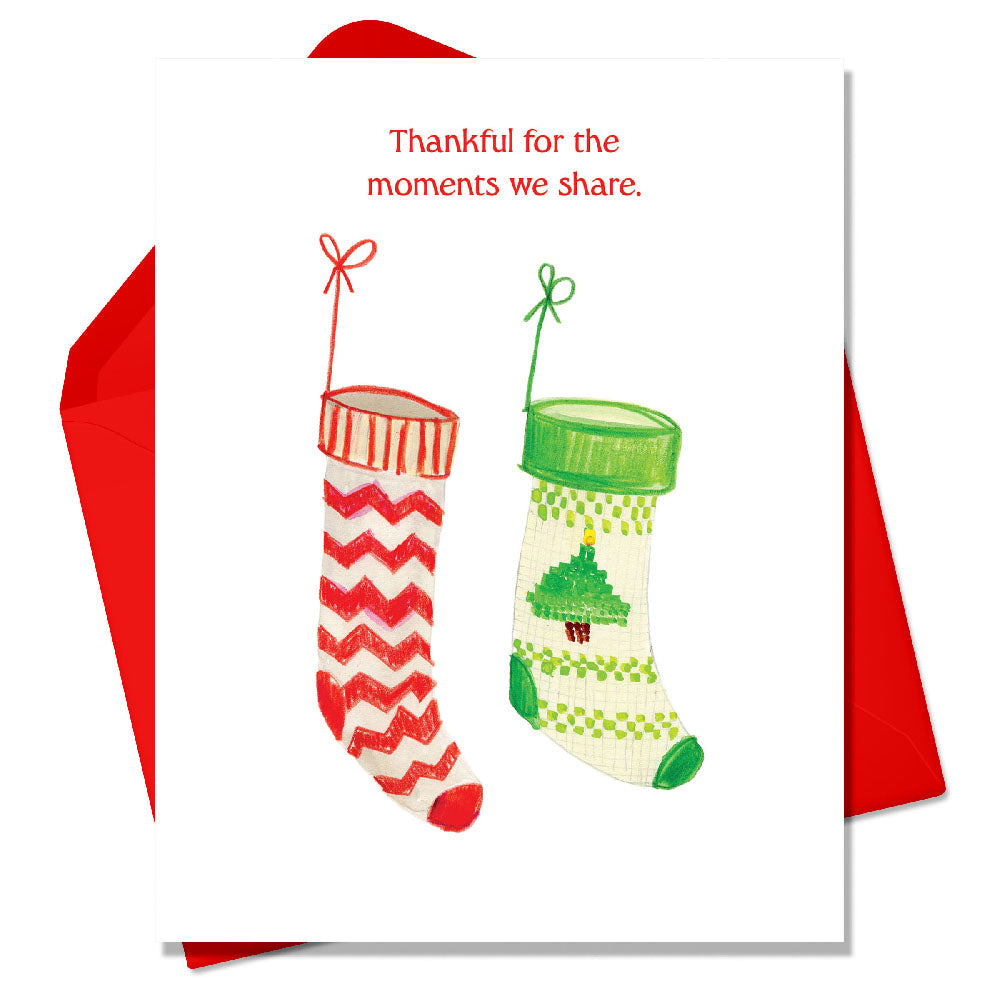 Thankful for the Moments we Share Christmas Holiday A2 Greeting Card