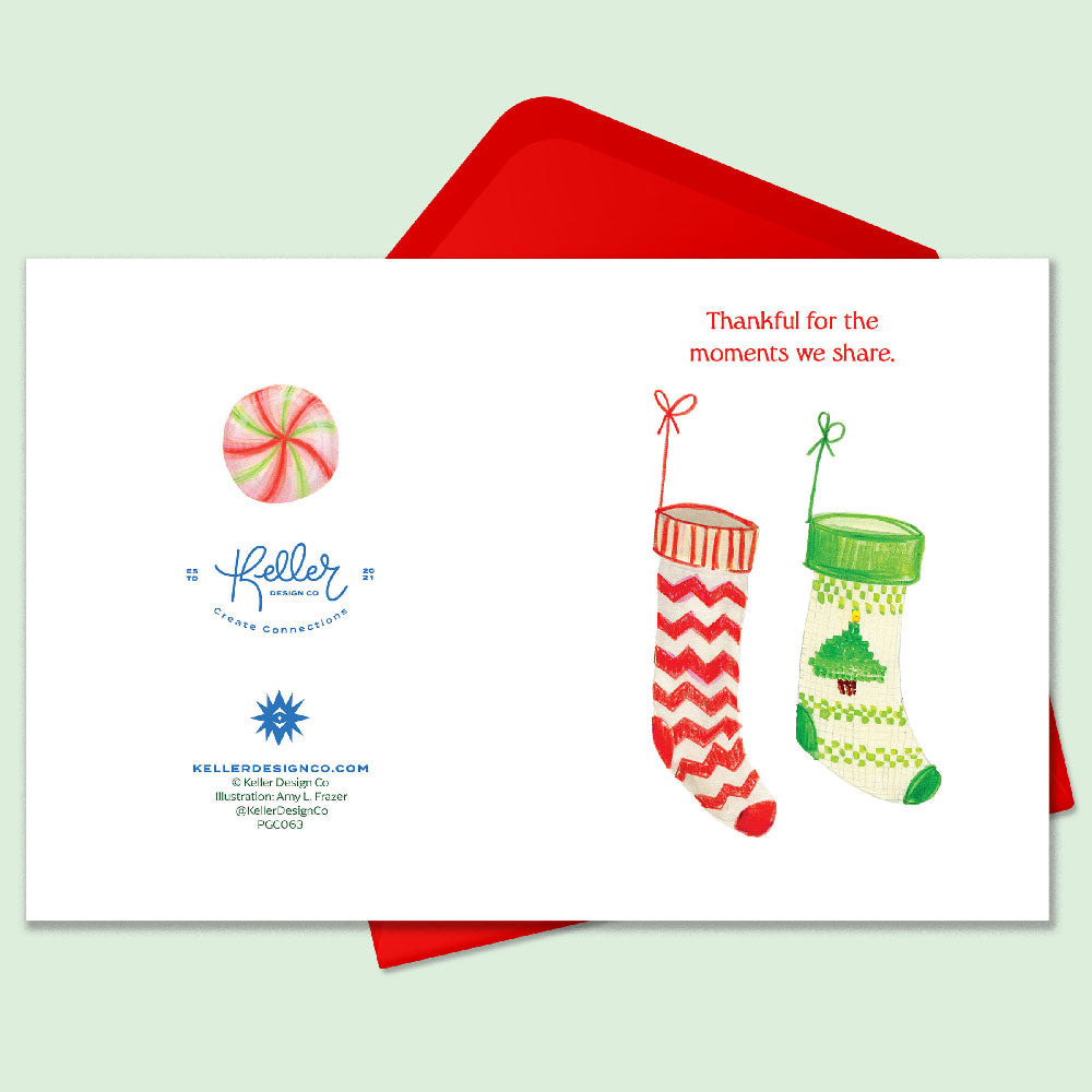 Thankful for the Moments we Share Christmas Holiday A2 Greeting Card