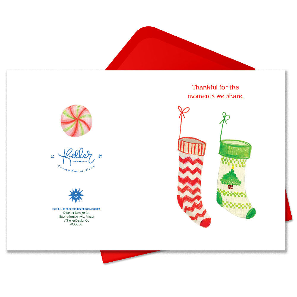 Thankful for the Moments we Share Christmas Holiday A2 Greeting Card