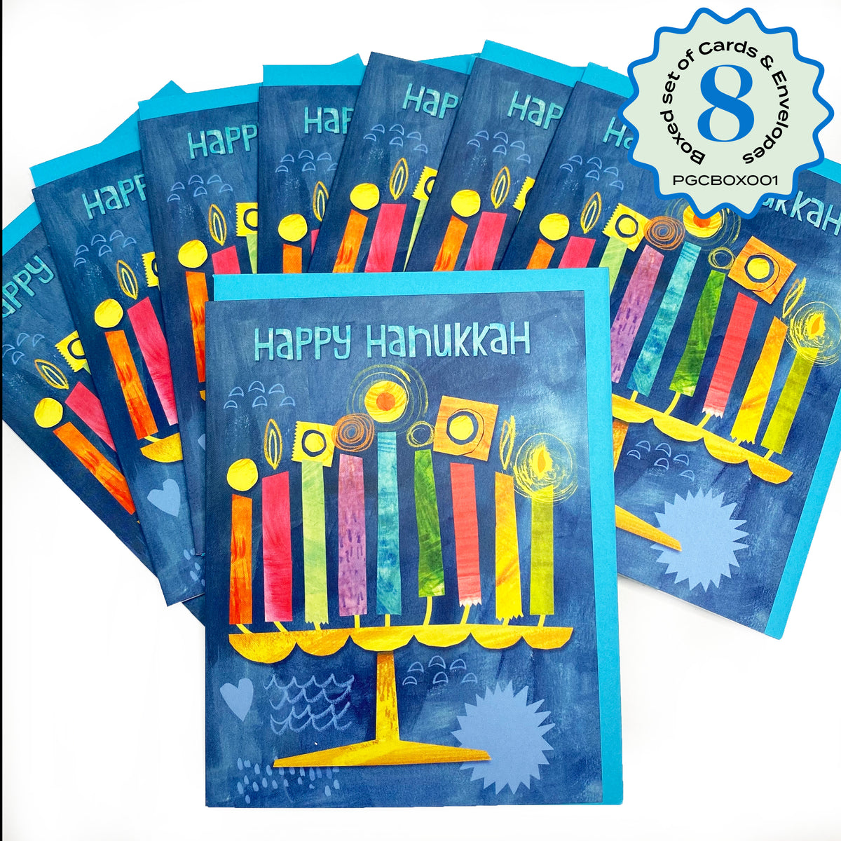 Boxed Set of 8 Cards-Happy Hanukkah Greeting Cards