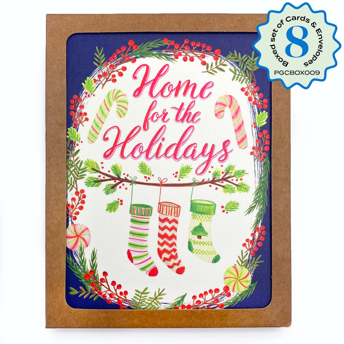Boxed Set of 8 Cards-Home for the Holidays Greeting Cards