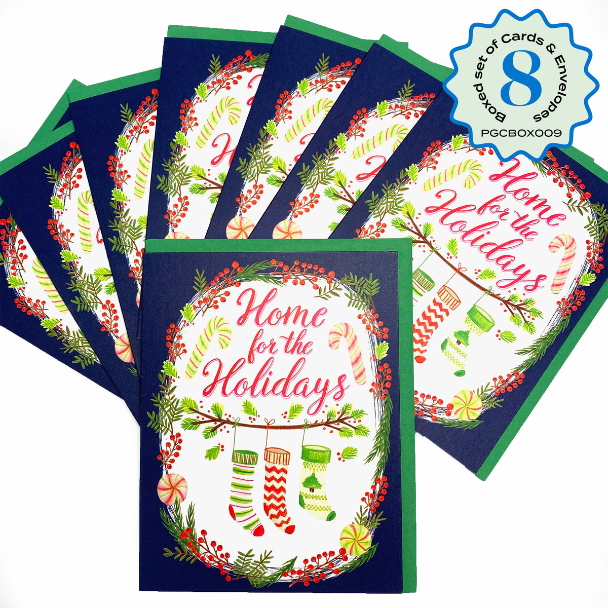 Boxed Set of 8 Cards-Home for the Holidays Greeting Cards