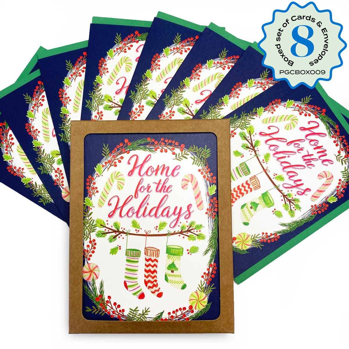 Boxed Set of 8 Cards-Home for the Holidays Greeting Cards