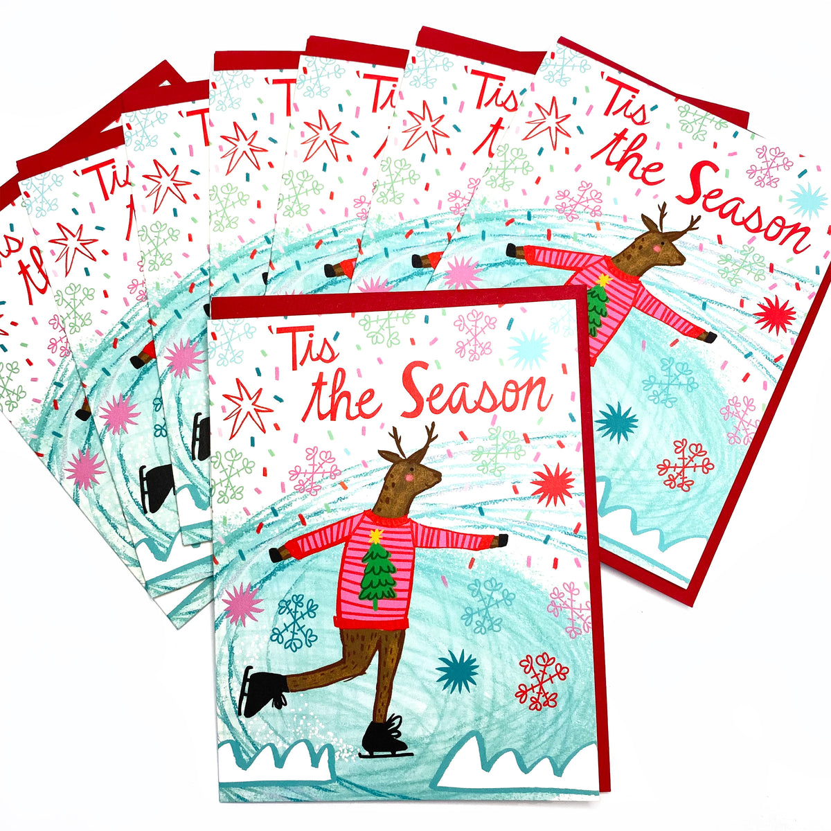 Boxed Set of 8 Cards-Tis the Season Greeting Cards