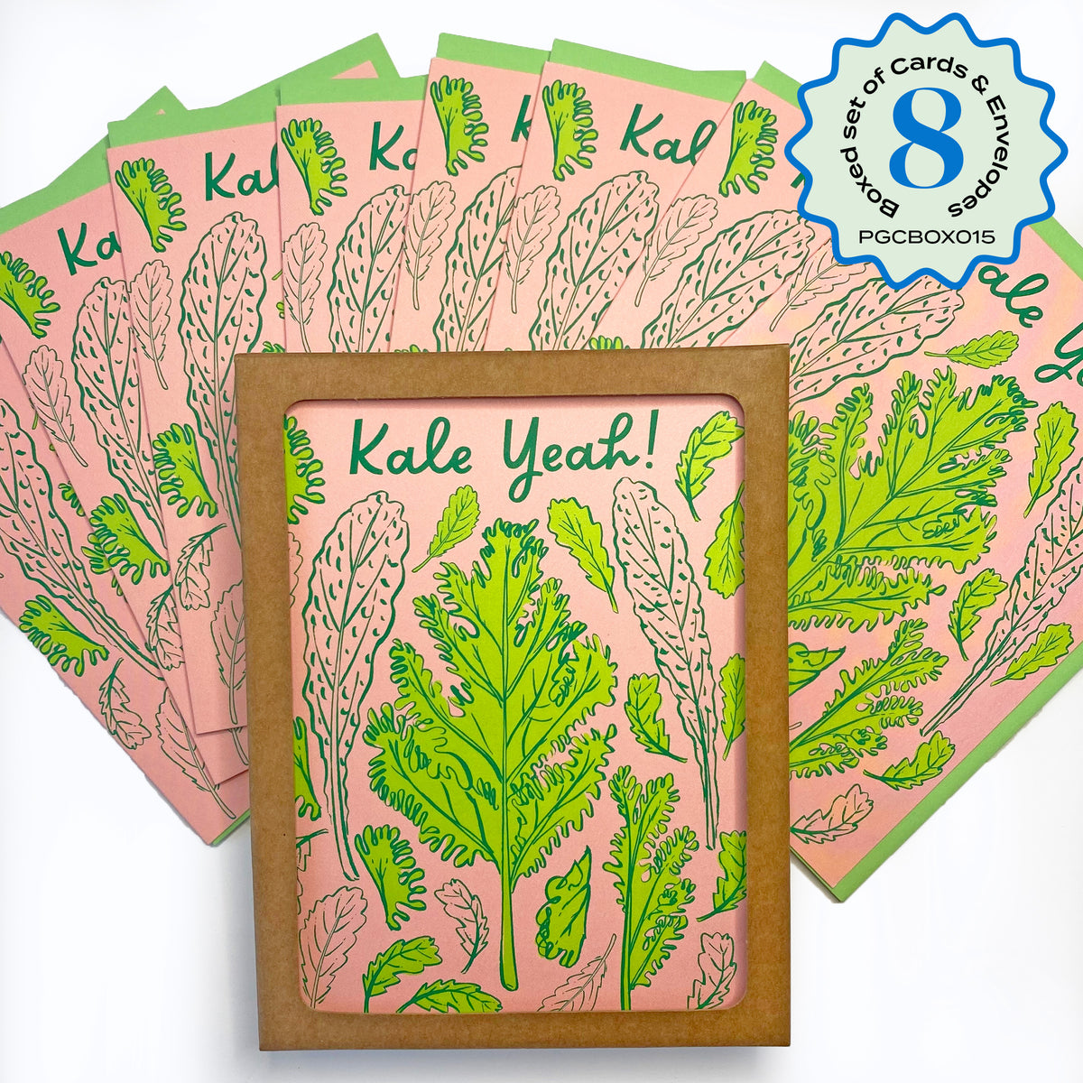 Boxed Set of 8 Cards-Kale Yeah! Greeting Cards