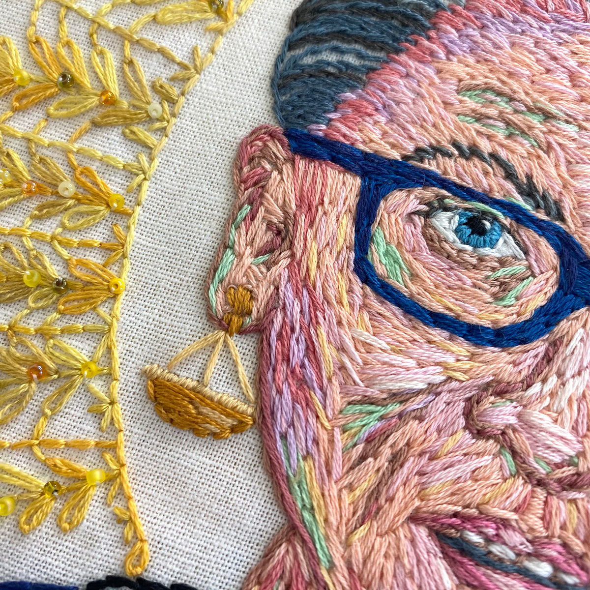 Ruth Bader Ginsburg Printed Fabric Pattern and PDF Embroidery Download