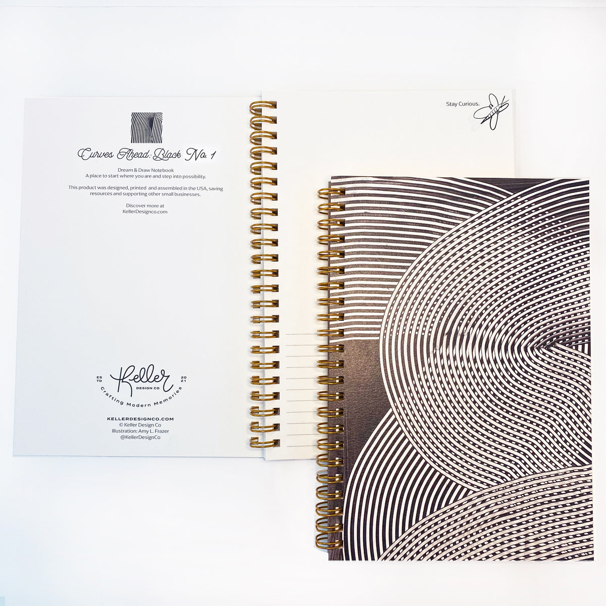 Curves Ahead: Black No.1-5.5”x8”- Big Ideas Spiral Bound Notebook