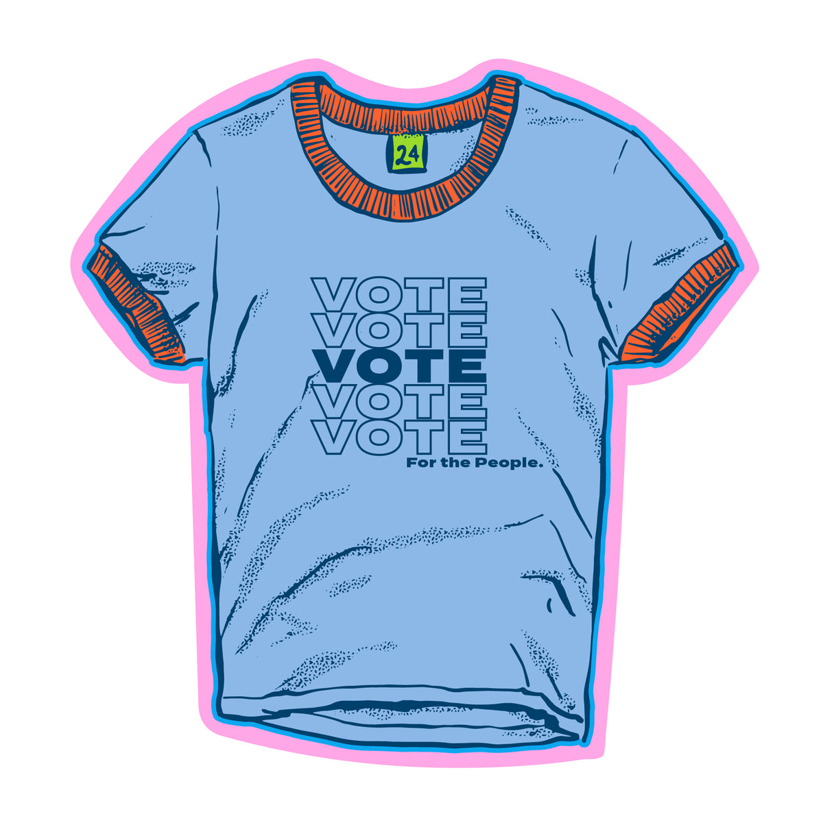 VOTE Vintage T Sticker- Blue and Navy