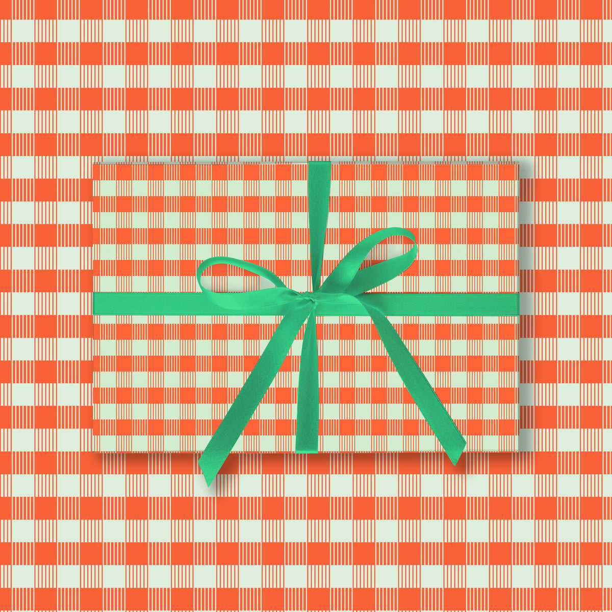 Buffalo Check (Mint/Tomato Red)- Gift Wrap-3 Sheets
