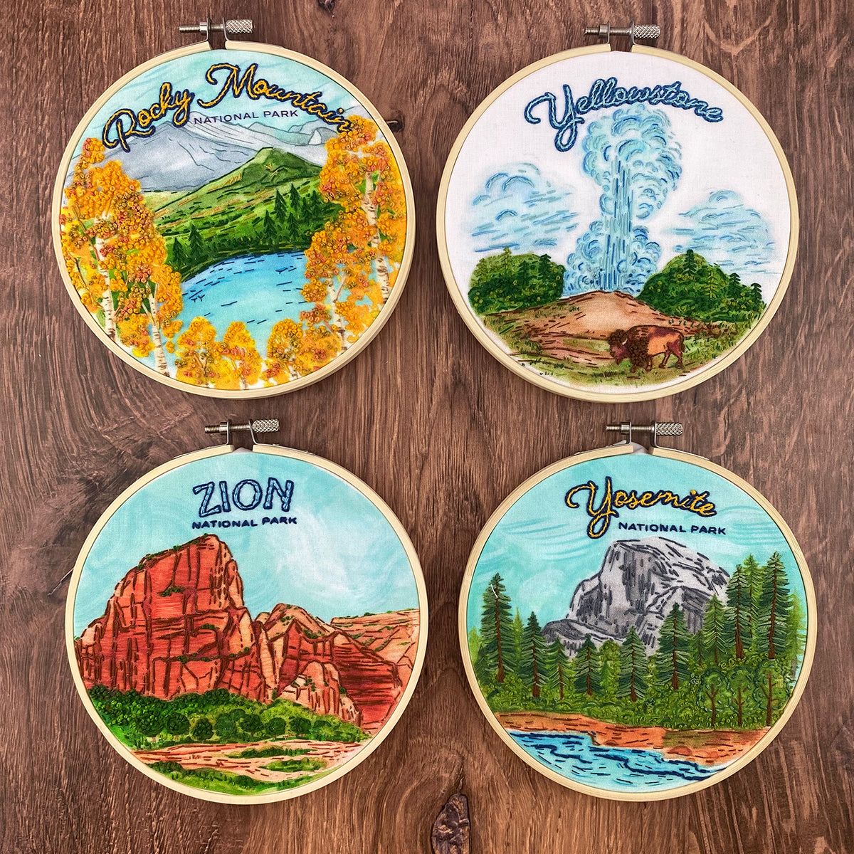 Yellowstone Designs Yellowstone National Park Hand Embroidery Craft Kit - Keller Design Co.