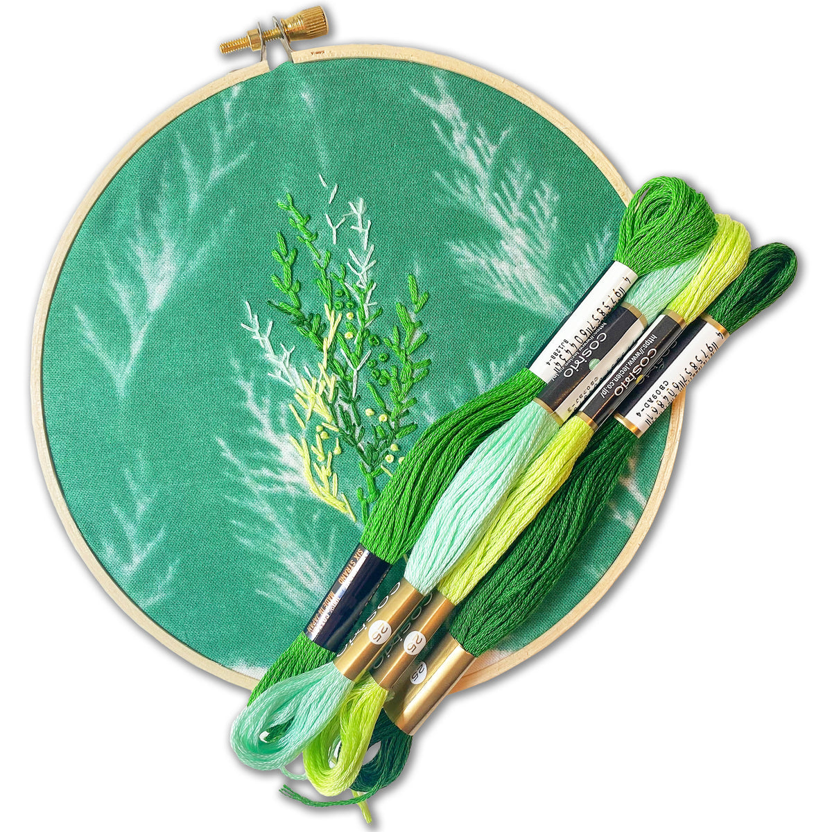 Cyanotype Abundance (Green) Embroidery Kit