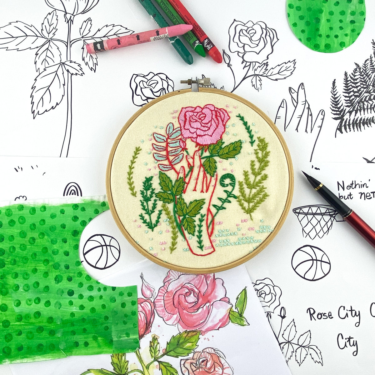 Hello From Rose City Embroidery Kit