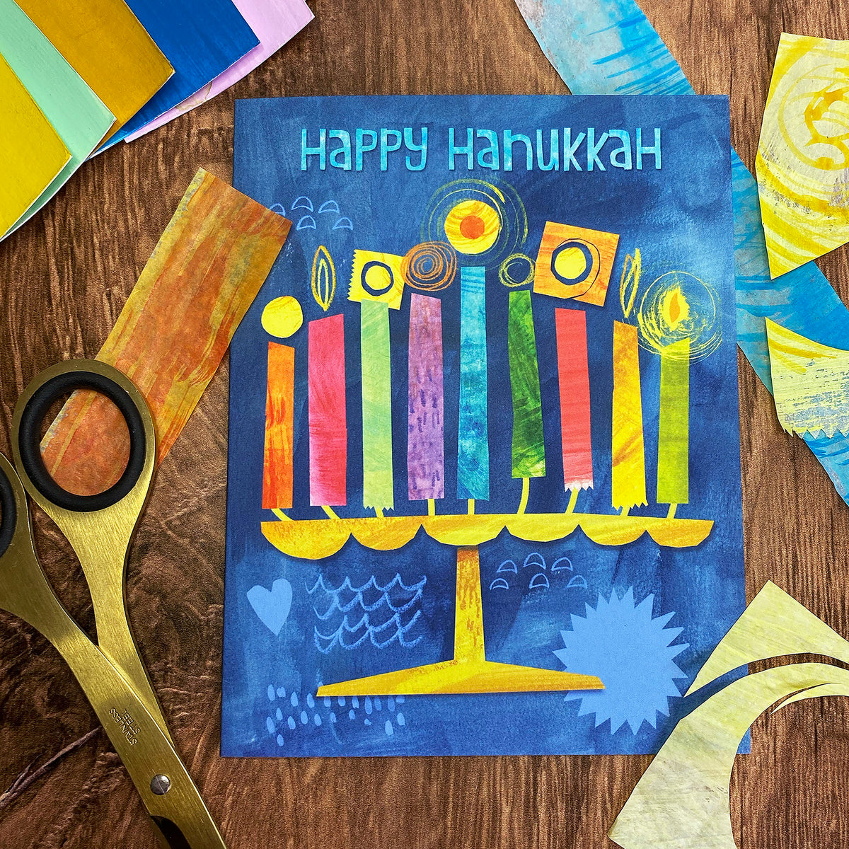 Happy Hanukkah Menorah Greeting Card