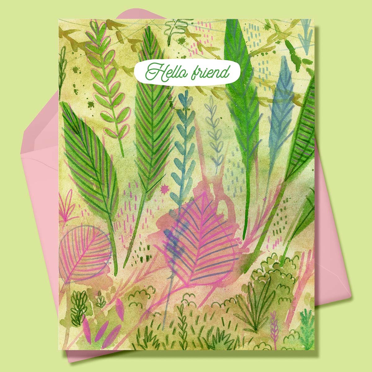 Hello Friend Floral Greeting Card