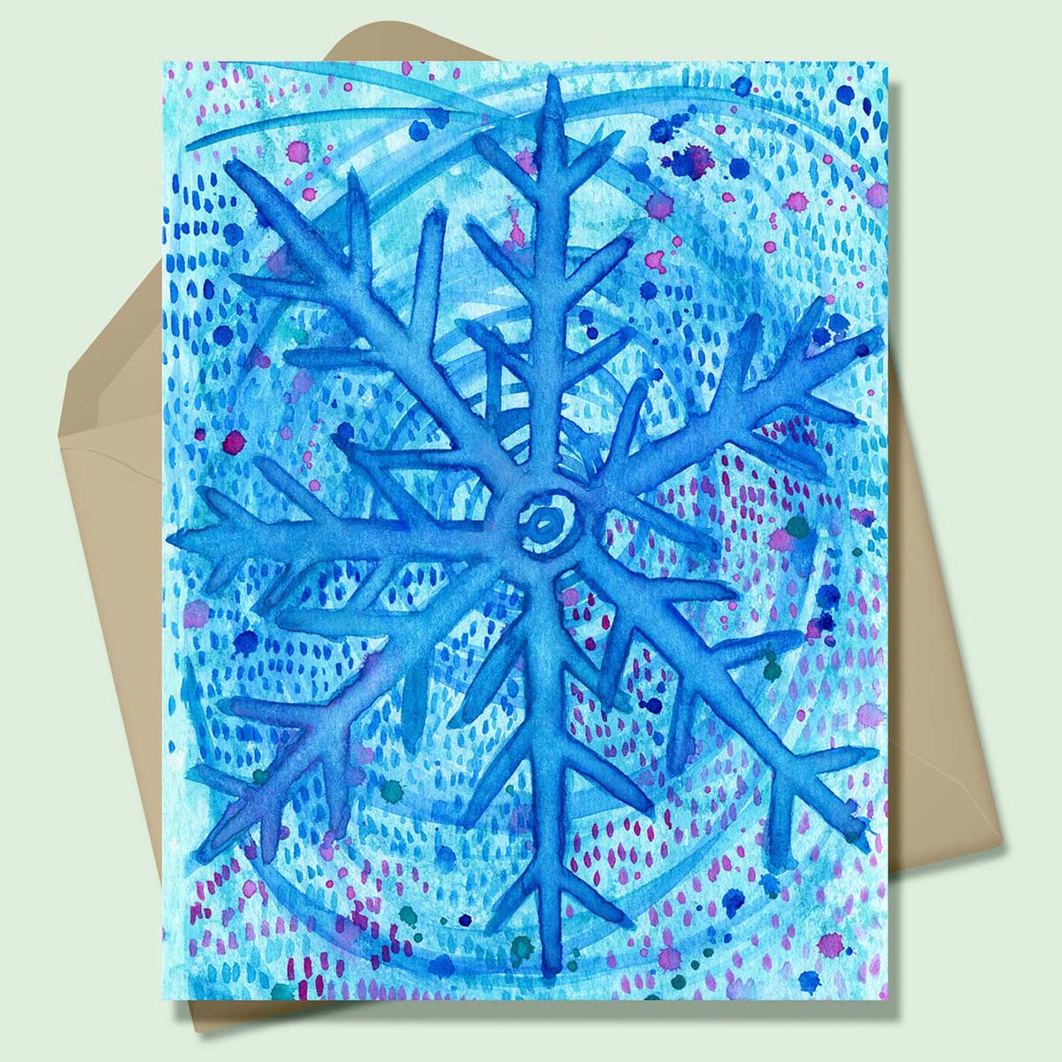 Let It Snow Snowflake 1 Greeting Card