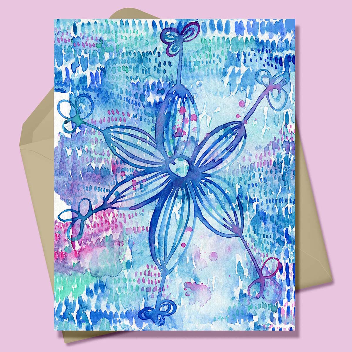 Let It Snow Snowflake 2 Greeting Card