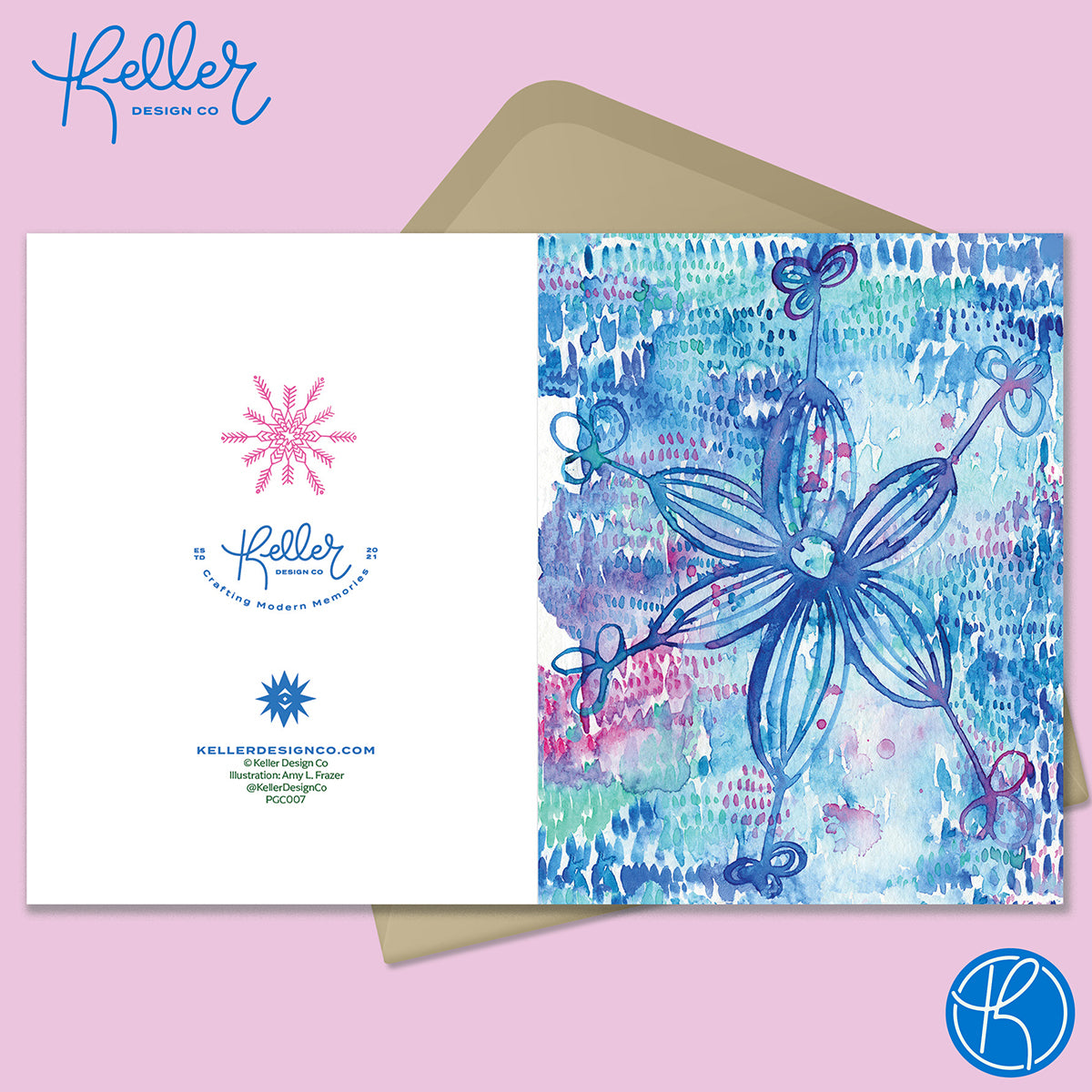 Let It Snow Snowflake 2 Greeting Card