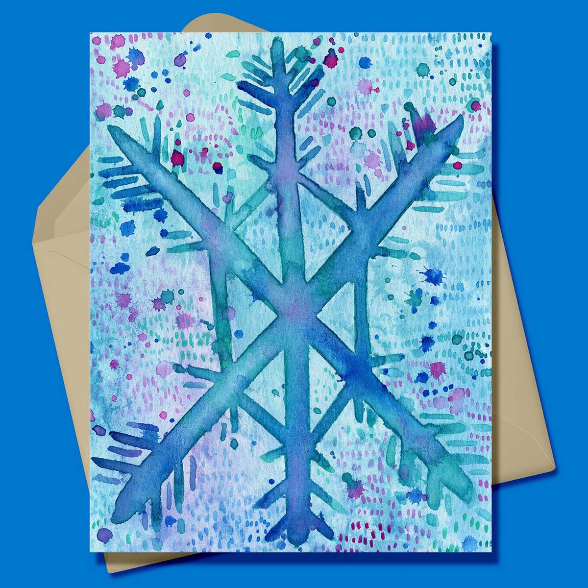 Let It Snow Snowflake 3 Greeting Card