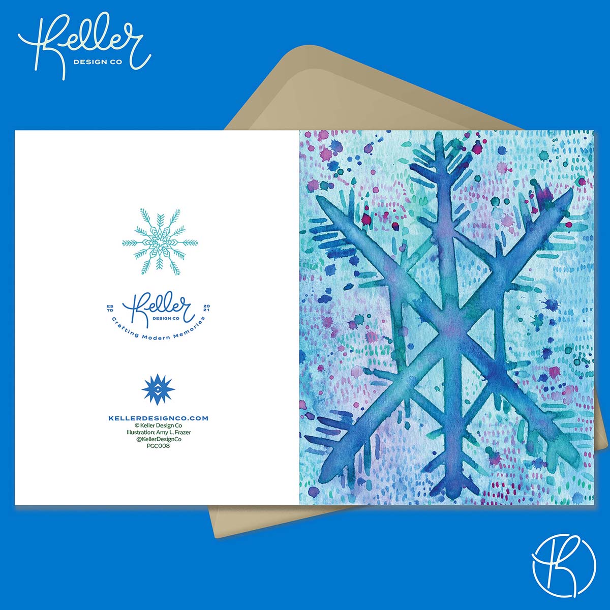 Let It Snow Snowflake 3 Greeting Card