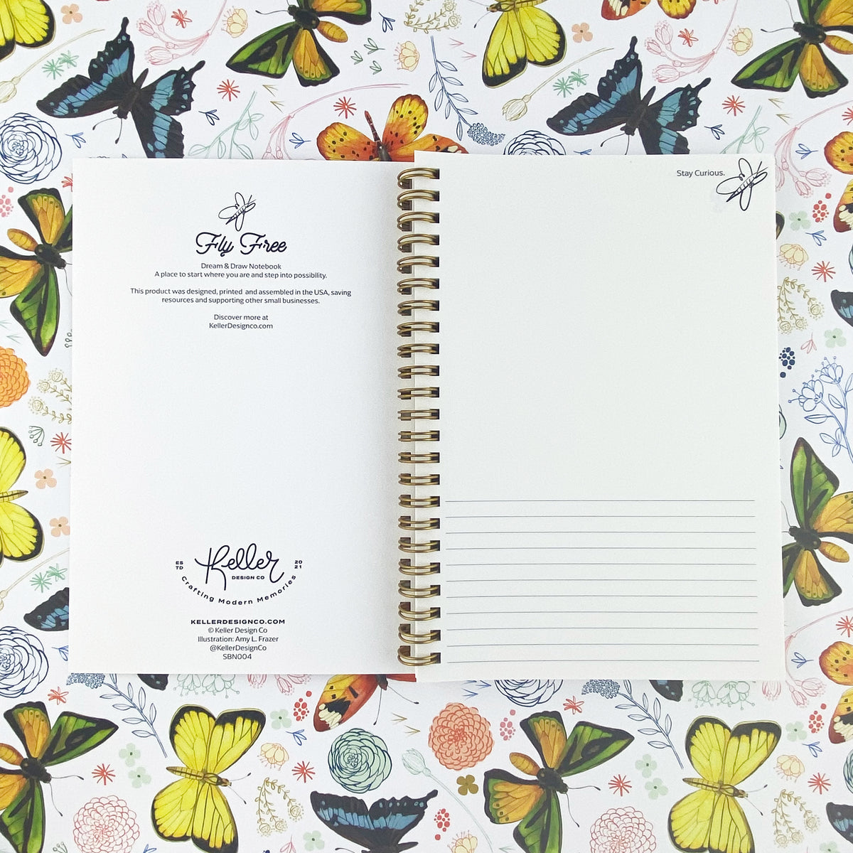 Butterflies- She Flies-5.5”x8” Big Ideas Spiral Bound Notebook