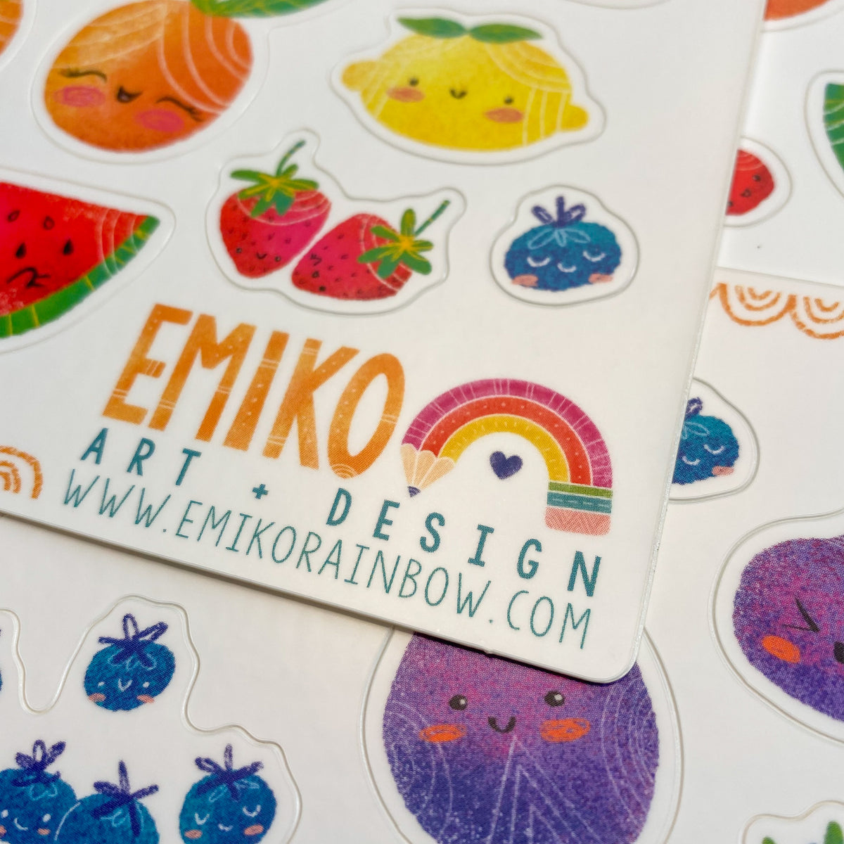 Fun Fruits and Veggies Sticker Sheet by Emiko Rainbow