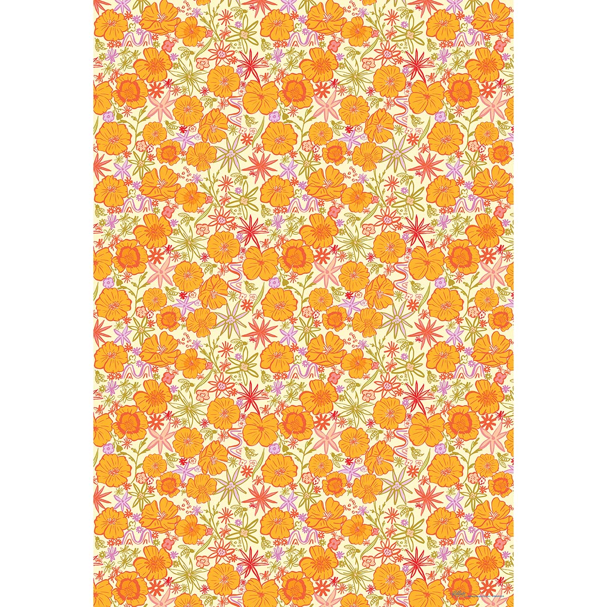 Wildflower Poppy Mix Gift Wrap-3 Sheets