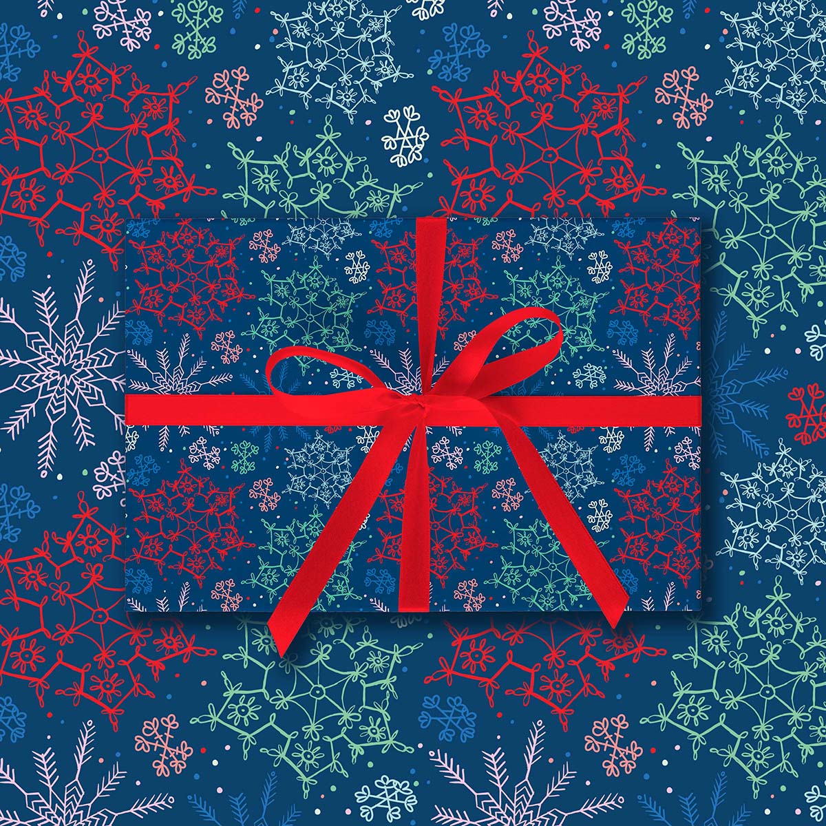 Let it Snow-Navy Gift Wrap-3 Sheets
